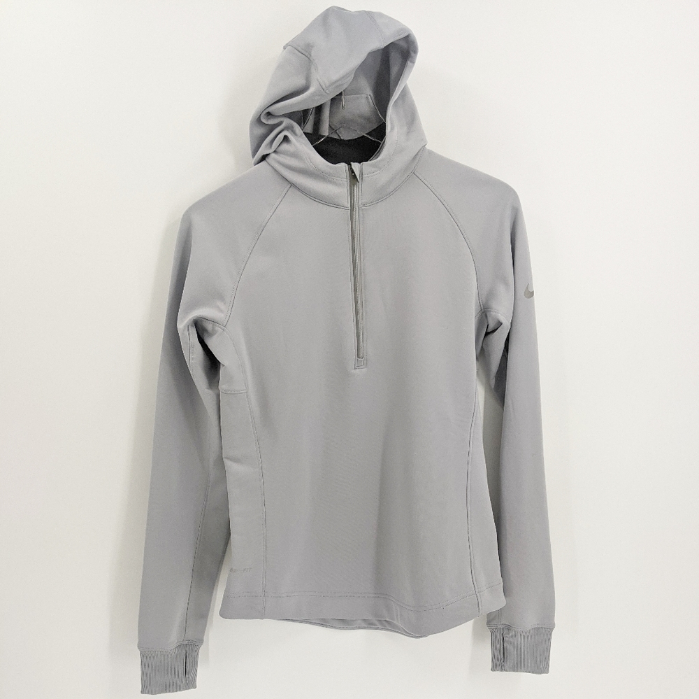 Nike Dri Fit Silver Grey Half Zip Running Jacket